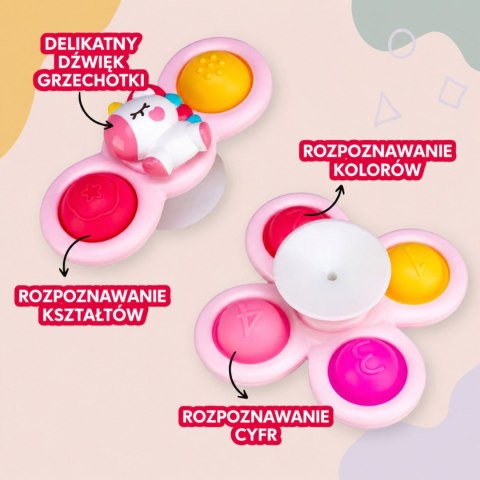 WOOPIE BABY Kosmiczny Spinner Pop-it Zabawka Sensoryczna Wymienne 3 szt Różowy.