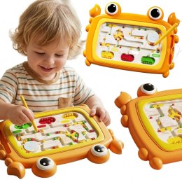WOOPIE Tablica Magnetyczna Montessori Labirynt Krab Pomarańczowa