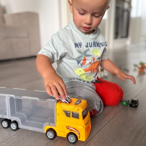 WOOPIE Ciężarówka Transporter 2w1 Zestaw Dinozaurów + Makieta