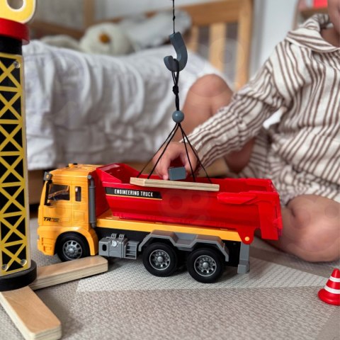 WOOPIE Wywrotka Budowlana w Skali 1:12 Efekty Świetlne Dźwiękowe