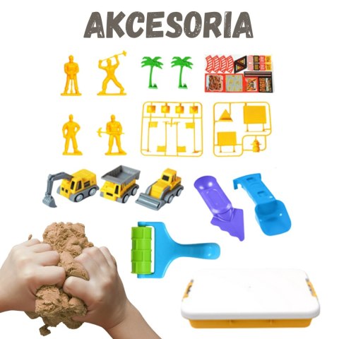 WOOPIE Piasek Kinetyczny 1kg Zestaw Budowa Piaskownica w Walizce
