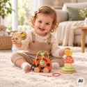 TOOKY TOY Zestaw Zabawek Box Montessori od 12m+ Biedronka do Zabawy Rozwojowej 3w1