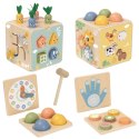 TOOKY TOY Drewniana Kostka Montessori Sorter Farma Edukacyjna 5w1
