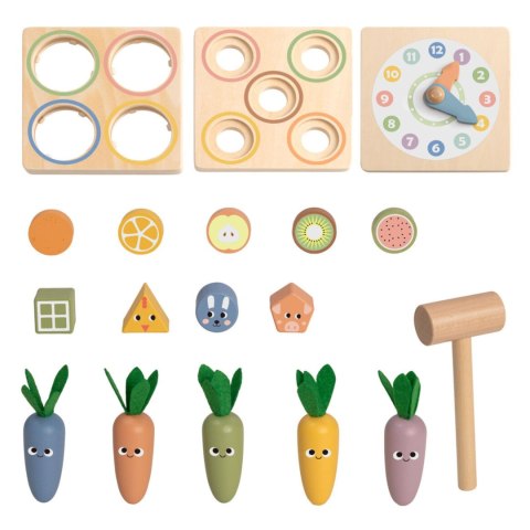 TOOKY TOY Drewniana Kostka Montessori Sorter Farma Edukacyjna 5w1