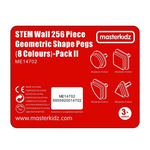 MASTERKIDZ Zestaw Kołeczki w kształcie figur geometrycznych 64szt do tablic STEM