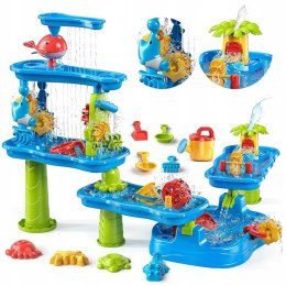WOOPIE Ogromny Aquapark Stolik Wodny 6w1 Piaskownica Wodospad Tor Wodny 6-poziomowy Modułowy