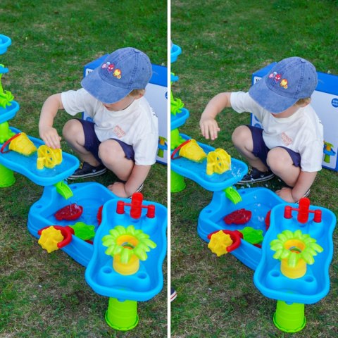 WOOPIE Ogromny Aquapark Stolik Wodny 6w1 Piaskownica Wodospad Tor Wodny 6-poziomowy Modułowy