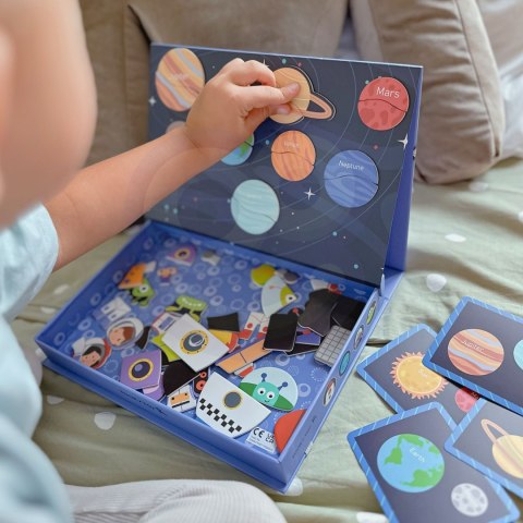 TOOKY TOY Układanka Magnetyczna Puzzle Montessori Pudełko Edukacyjne Kosmos 72 el.