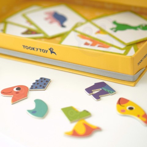 TOOKY TOY Układanka Puzzle Magnetyczne Montessori Pudełko Edukacyjne Dinozaury