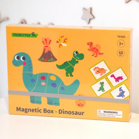 TOOKY TOY Układanka Puzzle Magnetyczne Montessori Pudełko Edukacyjne Dinozaury