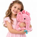 Pluszowy Słonik Z Kokardką Przytulanka Maskotka Różowy 26 cm