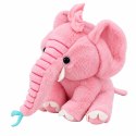 Pluszowy Słonik Z Kokardką Przytulanka Maskotka Różowy 26 cm