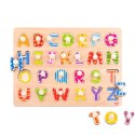 TOOKY TOY Puzzle Układanka Montessori z Pinezkami Alfabet
