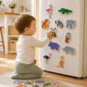 VIGA Drewniane Magnesy Dzikie Zwierzęta - Kolorowe Magnesy Edukacyjne 18M+