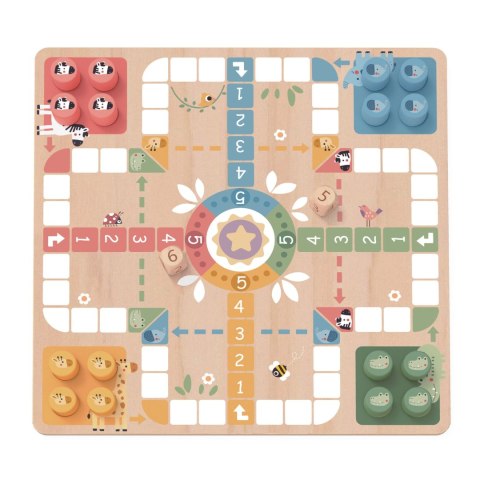 WOOPIE GREEN Gry Planszowe Logiczne 2w1 Ludo Chińczyk + Węże i Drabiny