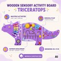 VIGA Drewniana Tablica Sensoryczna-Manipulacyjna EDU Triceratops