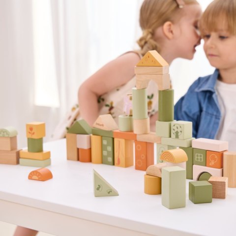 VIGA PolarB Drewniane Klocki Bloki Montessori Zwierzęta 50 el.