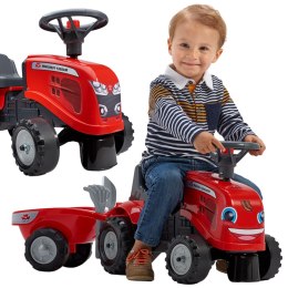 FALK Jeździk Traktorek Z Przyczepką Massey Ferguson Odpychacz Czerwony