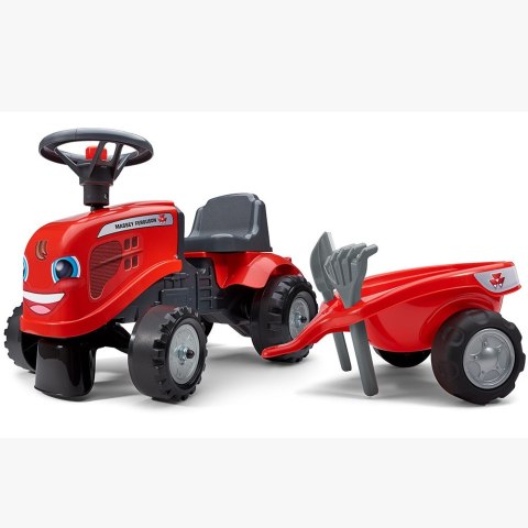 FALK Jeździk Traktorek Z Przyczepką Massey Ferguson Odpychacz Czerwony