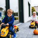 FALK Traktorek Jeździk JCB Pomarańczowy Z Przyczepką Łopatka Grabki