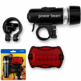 Lampka rowerowa zestaw przód+tył 5 led na baterie 732452