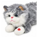 Pluszowy Kotek Maskotka Przytulanka z Dźwiękami Miauczenia Szary 40 cm