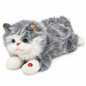 Pluszowy Kotek Maskotka Przytulanka z Dźwiękami Miauczenia Szary 40 cm