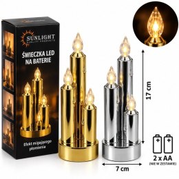 Świeca świecznik led na baterie 2 x LR6/AA wym.7 x 17cm. A6990