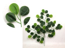 Liść 3-ramienny silikonowy PIENIĄŻEK wys. 60 cm ZIELONY z jasnym i ciemnym liściem