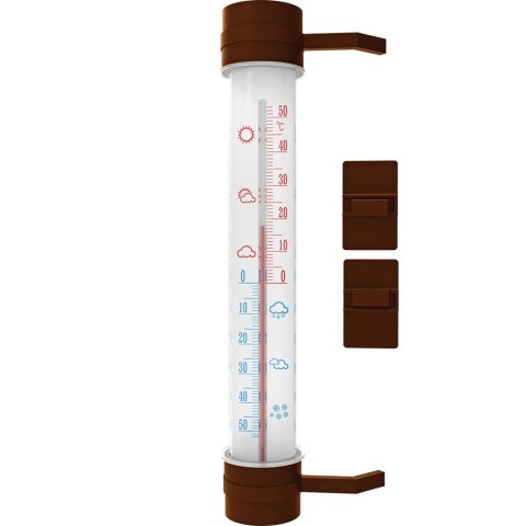 Termometr zewnętrzny brązowy (-50°C do +50°C) 27cm 020807