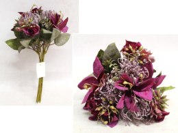 Bukiet mieszany CLEMATIS CZOSNEK wys. 30 cm 7 łodyg 13 kwiatów 8-7 cm PURPUROWY HS-032B