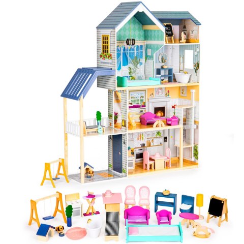 Domek dla lalek Rezydencja Maya 138 cm 28 elementów ECOTOYS