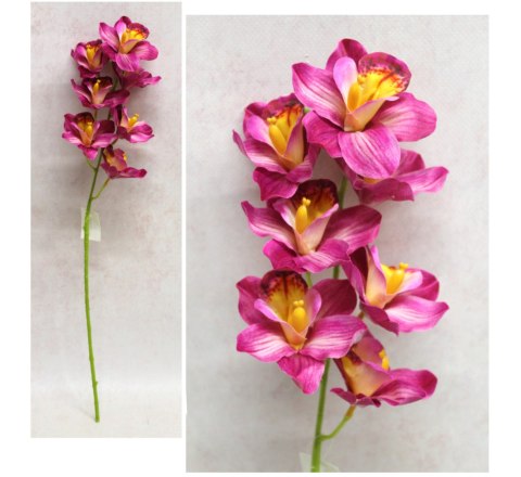 Kwiat STORCZYK orchidea wys. 61 cm 7 kwiatów 7 cm ŻÓŁTO-RÓŻOWY HS-004BF