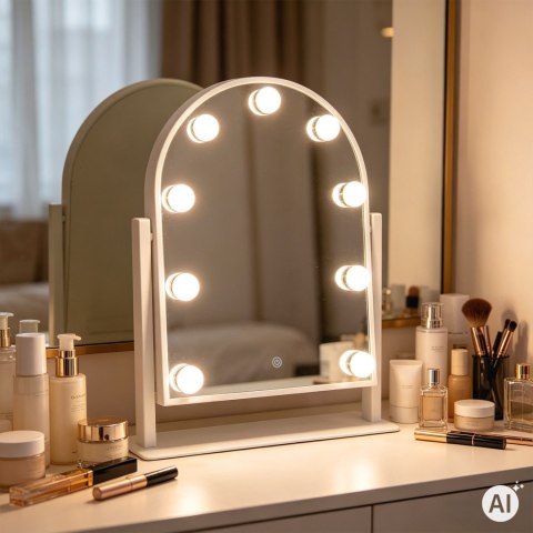 Lustro do makijażu ModernHome 30x40 cm LED 3 barwy
