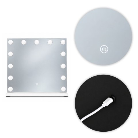 Lustro do makijażu ModernHome 50x40 cm LED 3 barwy