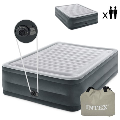 Materac dmuchany dwuosobowy Intex 203x152 cm z pompką