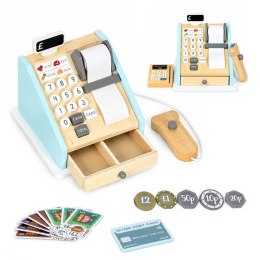 Drewniana kasa fiskalna ECOTOYS z terminalem i skanerem