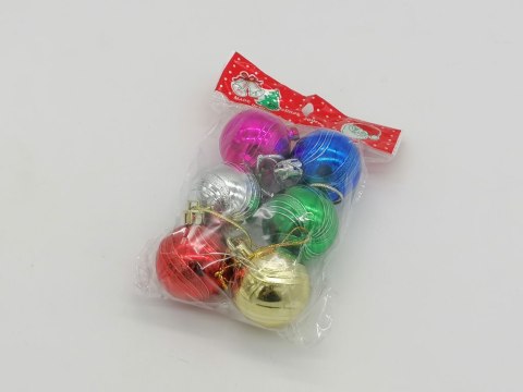 Bombki kolorowe 6szt. 4cm