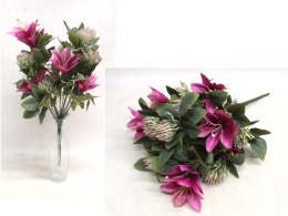Bukiet CLEMATIS CZOSNEK wys. 50 cm 18 łodyg 18 kwiatów 9-5 cm jasno CIEMNY RÓŻ HS-001L