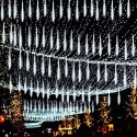 DESZCZ METEORÓW SOPLE LED LAMPKI SPADAJĄCY ŚNIEG 45CM ZIMNY BIAŁY