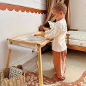 WOOPIE GREEN Drewniany Stolik Aktywności 3w1 Montessori Pojemniki Mapa Miasta Papier Rysunkowy