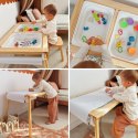 WOOPIE GREEN Drewniany Stolik Aktywności 3w1 Montessori Pojemniki Mapa Miasta Papier Rysunkowy