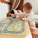 WOOPIE GREEN Drewniany Stolik Aktywności 3w1 Montessori Pojemniki Mapa Miasta Papier Rysunkowy