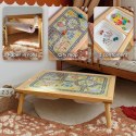 WOOPIE GREEN Drewniany Stolik Aktywności 3w1 Montessori Pojemniki Mapa Miasta Papier Rysunkowy