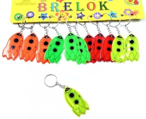 Brelok 12szt odblaskowy rakieta