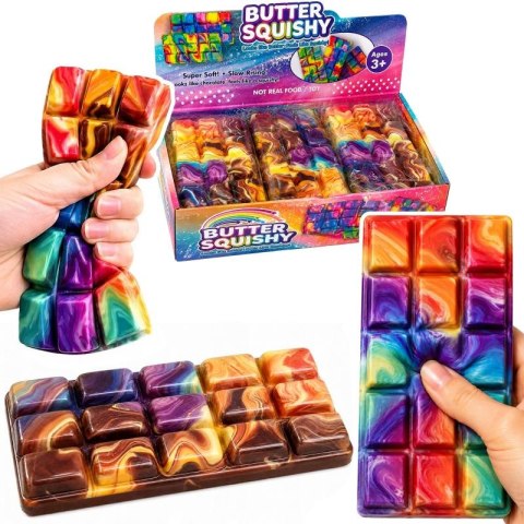 Gniotek squishy 16 x 7 x 2cm CZEKOLADA KOLOROWA