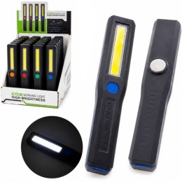 Latarka led typu cob z magnesem na baterie dł.17cm CHSO113058