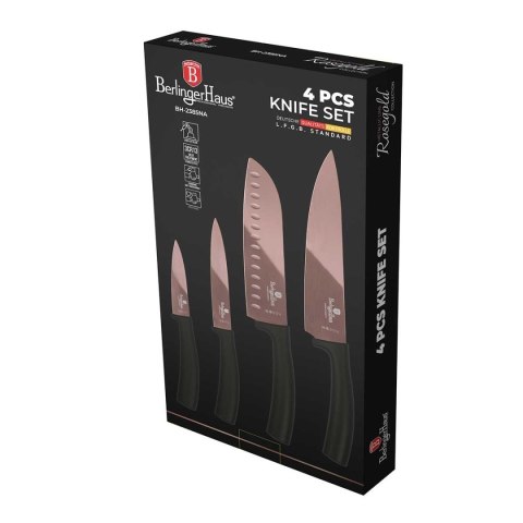 ZESTAW 4 NOŻY KUCHENNYCH BERLINGER HAUS BH-2385 BLACK ROSE