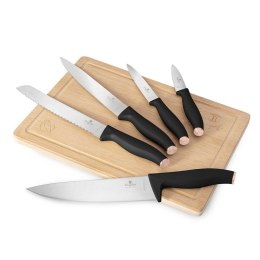 ZESTAW 5 NOŻY KUCHENNYCH Z DESKĄ BERLINGER HAUS BH-2963 BLACK ROSE