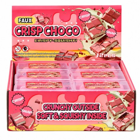Gniotek Sensoryczny Chrupiąca Tabliczka Czekolady Pudełko Różowa 8cm